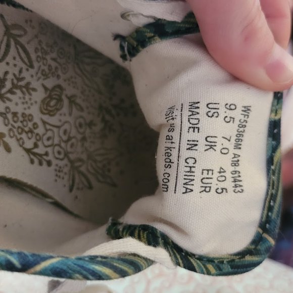 Woven, platform tropical tan and green ked sneakers, size 9.5 - Picture 5 of 5